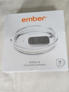 Ember Sliding Lid for 14 oz Mug Clear with Black Slider Plus 2 Additional Slider